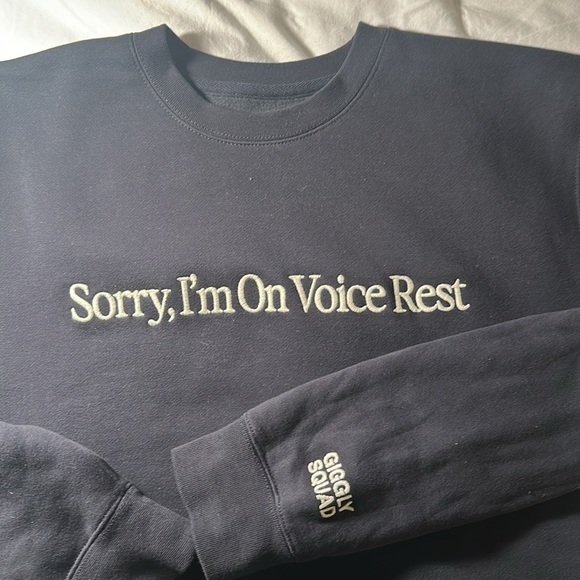 Giggly Squad VOICE REST CREWNECK Sweater - Navy Size Small - Picture 3 of 3